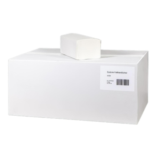 EcoLine Falthandtücher V-Falz hochweiß 24x22cm 2-lagig 20 x 200 Stück = 4000 Stk.