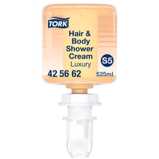 Tork Luxuriöse Shampoo, Spülung und Körper Duschcreme S5 94x92x184mm Mini, 8 Flaschen je 525 ml