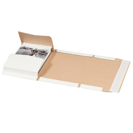 Universalverpackung 249x165mm bis 60mm Höhe Selbstklebeverschluss Aufreißfaden A5+ weiß