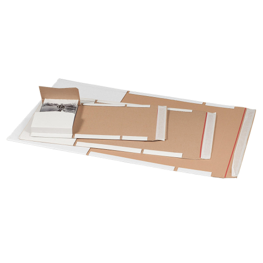 Universalverpackung 249x165mm bis 60mm Höhe Selbstklebeverschluss Aufreißfaden A5+ weiß