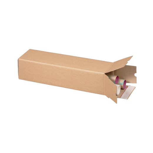 Versandhülsen 715x105x105 mm PLAN BOX braun quadratisch mit Selbstklebeverschluss & Aufreißfaden