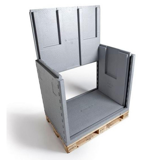 Palettenshipper Isolierboxen aus NEOPOR® mit 8 Kühlakkus, 575L