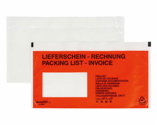 DOCUFIX Dokumententaschen *Lieferschein/Rechnung*, DIN Lang 240x115mm, 250 Stk.