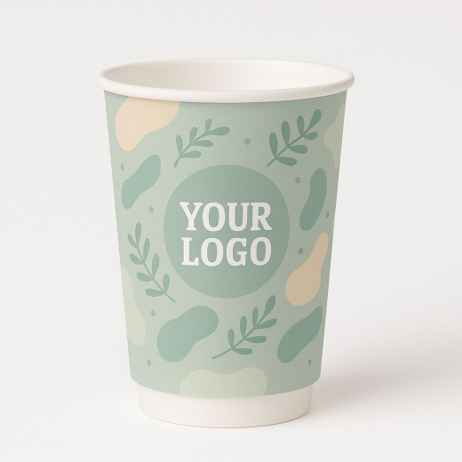 Personalisierbare Doppelwandbecher für Heiß- und Kaltgetränkebecher weiß 300 ml, 500 Stk.