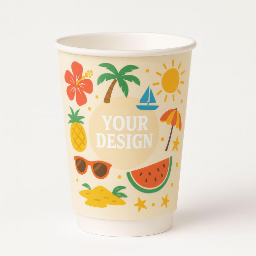 Personalisierbare Doppelwandbecher für Heiß- und Kaltgetränkebecher weiß 300 ml, 500 Stk.