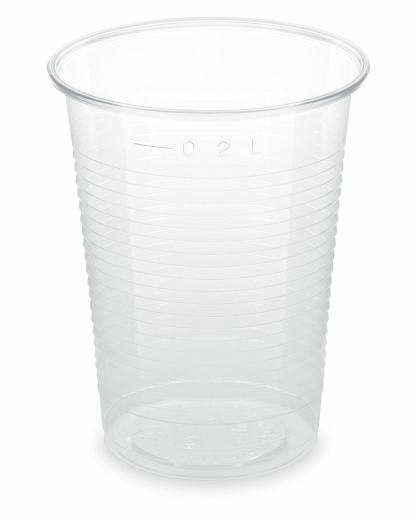 Trinkbecher klar 200 ml 0,2 l aus PLA ø 70mm, 10 Stk.