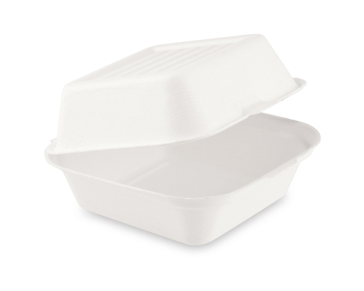 Hamburgerbox Sandwichbox aus Zuckerrohr 152x150x78mm, 50 Stk.