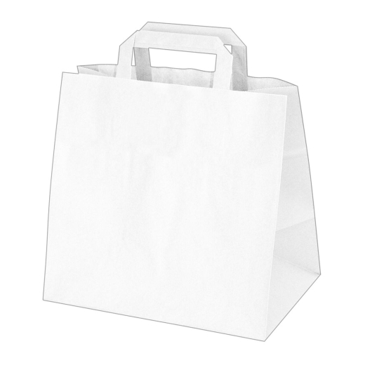 Papiertragetaschen 25 x 26 x 17 cm mit EAN-Code weiß, 250 Stk.