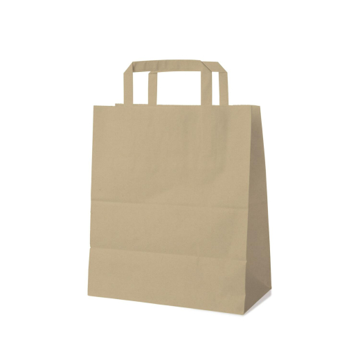 Papiertragetaschen 28 x 22 x 10 cm mit EAN-Code braun, 250 Stk.