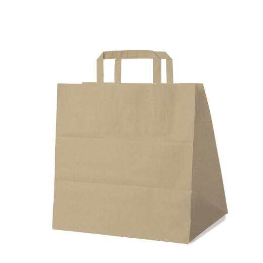 Papiertragetaschen 33 x 32 x 21 cm mit EAN-Code braun, 250 Stk.