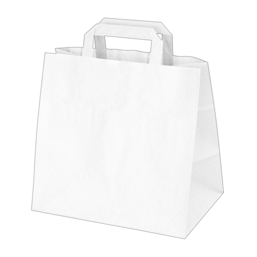 Papiertragetaschen 25 x 26 x 17 cm mit EAN-Code weiss, 50 Stk.