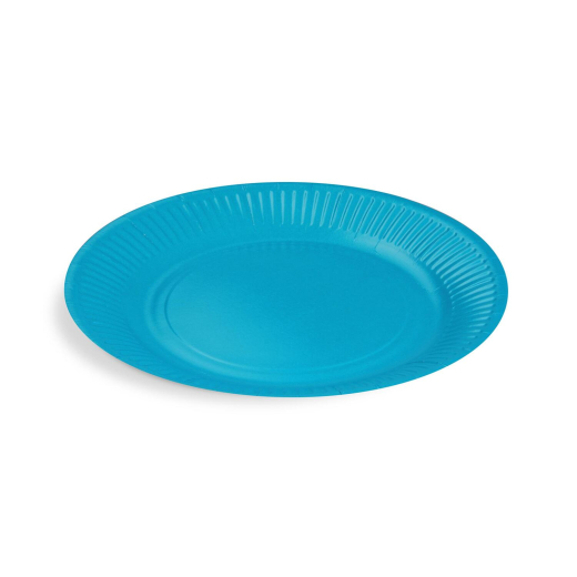 Pappteller Partyteller FSC Mix rund Ø23cm fettdicht blau, 10 Stk.