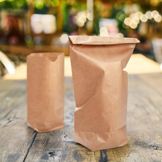 Kreuzbodenbeutel Kraftpapier FSC Mix 22,5 x 37,5 cm geeignet für 2,5kg, 1000 Stk.