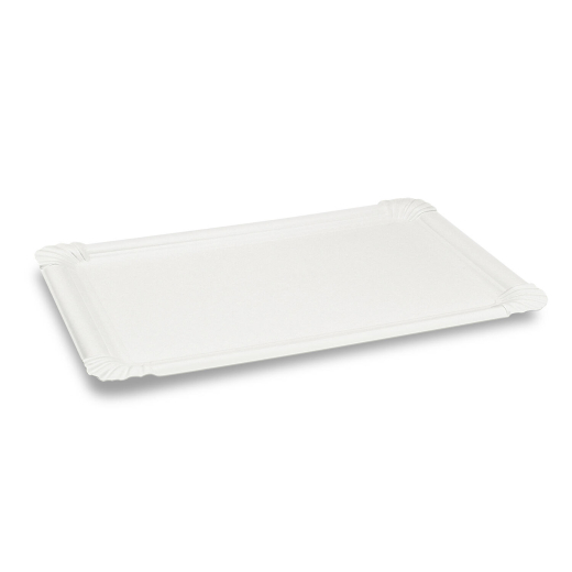 Pappteller aus Frischfaser 23 x 33 cm fettdicht weiß, 125 Stk.