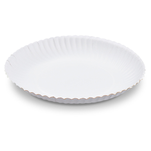 Pappteller aus Frischfaser rund Ø24 cm fettdicht weiß, 50 Stk.