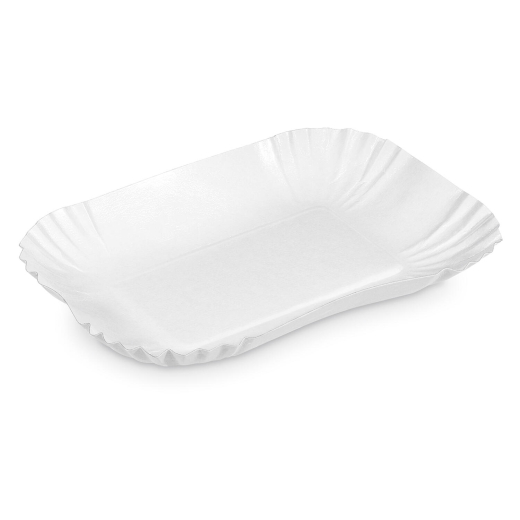 Pappschalen aus Frischfaser 17,5 x 13 x 3 cm fettdicht weiß, 250 Stk.