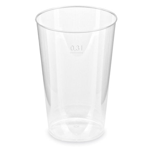 Trinkglas Trinkbecher Plastikbecher glasklar mit Eichstrich bei 300ml, 25 Stk.