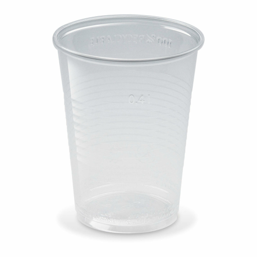 Trinkbecher transparent klar mit Eichstrich 0,4 l, 400 ml, PP, 50 Stk.
