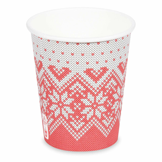 Heißgetränkebecher Pappbecher Motiv Wintersaison 200ml 280ml, Ø 80mm, 50 Stk.