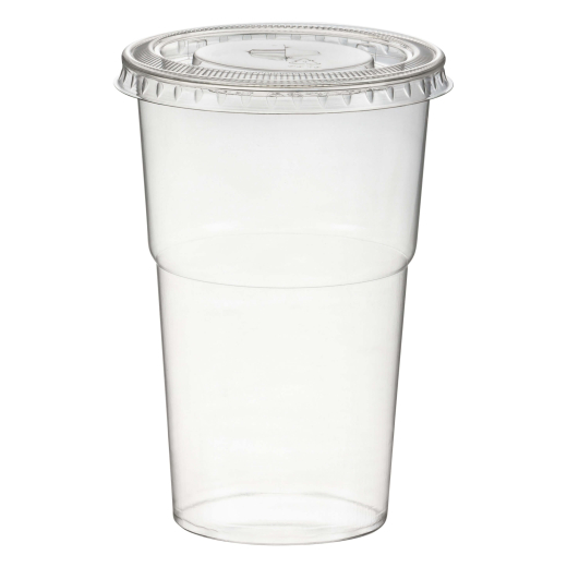 Smoothiebecher inkl. Deckel mit Schlitz 250 ml, Ø 78mm, PET, glasklar, 50 Stk.