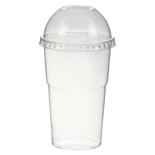 Smoothiebecher + Domdeckel mit Öffnung 250 ml, Ø 78mm, PET, glasklar, 50 Stk.