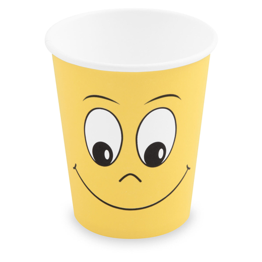 Heiß- und Kaltgetränkebecher Pappbecher 'Smiling face' 200ml 280ml, 10 Stk.