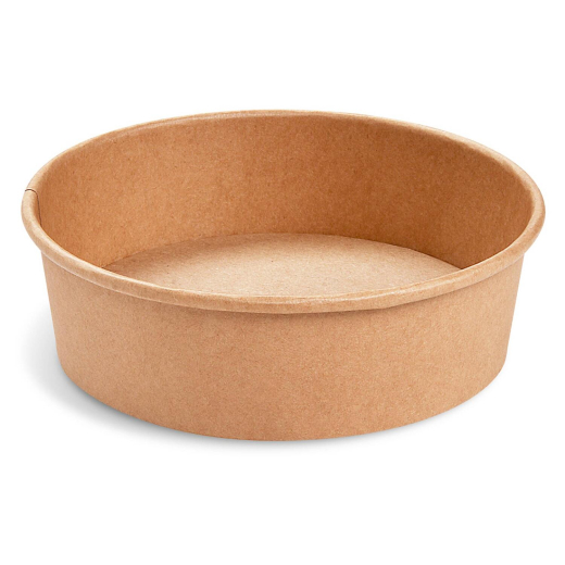 Salatschalen Feinkostschalen braun aus Pappe mit PE beschichtet 500ml Ø150mm, 50 Stk.