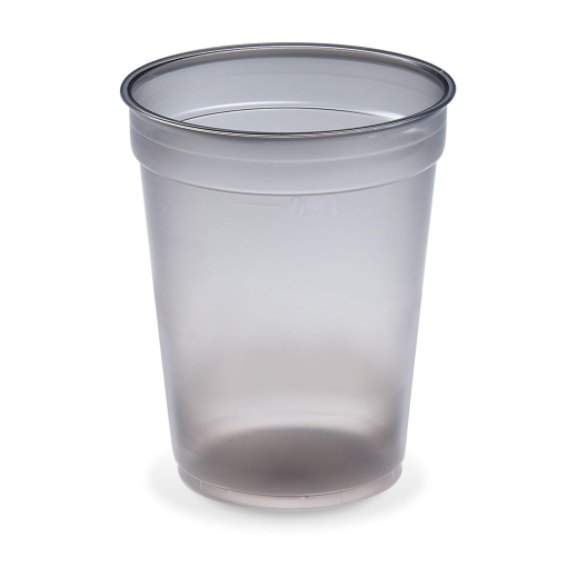 Mehrwegbecher Pfandbecher rauch-grau transparent PP Eichstrich 0,3l Ø78mm, 58 Stk.