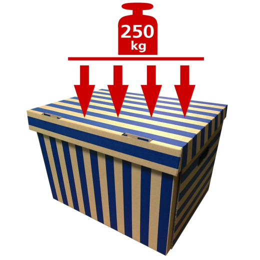 Archivbox Lagerbox 400x320x290mm gestreift extrem stabil, bis 250kg stapelbar