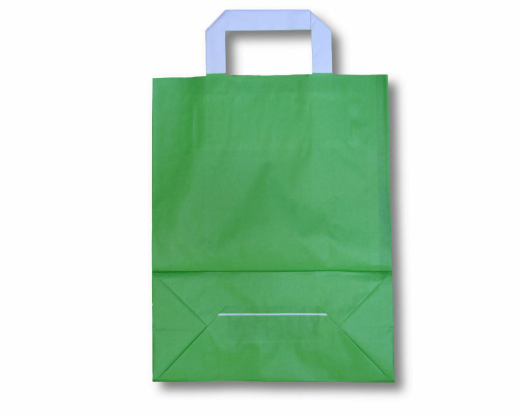 Papiertragetaschen aus Kraftpapier 220+100x280mm grün, 250 Stk.
