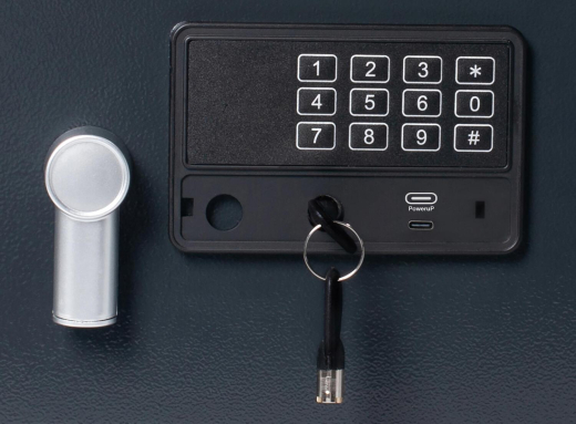 Tresor Safe 43x35x33 cm mit elektronischem Zahlenschloss für Tisch/Wandmontage anthrazit