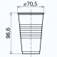 Trinkbecher transparent klar 0,2 l, 200 ml, PP, Ø 70 mm, 100 Stk.