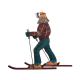 Skifahrer 'Vintage' aus Holz ,Deko zum Hängen 50cm