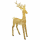 LED Rentier 200 cm, gold, 2400 Mikro-LEDs warmweiß, Metall/PET, Deko IP44