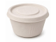 Dressingbecher Dipschale 60ml rund Ø 62 mm aus Bagasse Zuckerrohr inkl. Deckel, 50 Stk.