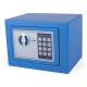 Tresor Safe 23x17x17cm mit elektronischem Zahlenschloss für Tisch/Wandmontage blau