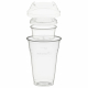 Trinkbecher 400ml + Domdeckel ohne Loch + 90ml Einsatzbecher stapelbar aus PLA, 100 Stk.