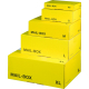 Versandkarton 331x241x104mm MAILBOX M mit Steckverschluss wiederverschließbar gelb