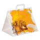 Papiertragetaschen aus Kraftpapier Motiv Steinofen mit Flachhenkeln 320+220x270mm 80g weiß, 250 Stk.
