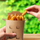 Pommes Fritesboxen kraft braun 11 x 11 x 7,3cm Fettbarriere, 50 Stk.