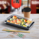 Sushi Schalen schwarz Set mit Deckel transparent PP/rPET 165 x 118 x 45 mm, 50 Stk.