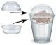 Feinkostbecher für Salat, Müsli, Joghurt mit Einsatz + Deckel 300 ml, 100 Stk.