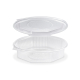 Menüschalen achteckig Achteckbecher klar mit Deckel ungeteilt, PP, 25 Stk.