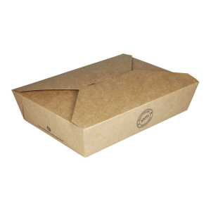 Take-Away Boxen Menüboxen ToGo aus Karton mit PLA-Innenbeschichtung, 21.6x16x6.4cm, 25 Stk.