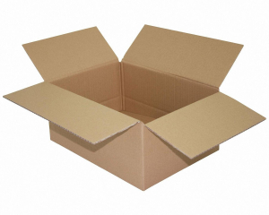 Faltkarton 350x250x(100)-150mm mit variabler Höhe 1-wellig Dickwelle braun