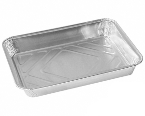 Alu-Menüschalen Aluschalen ungeteilt 1150 ml, 227 x 177 x 39 mm, 100 Stk.