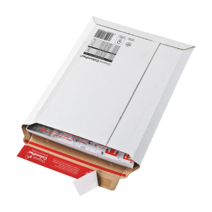 ColomPac Versandtaschen 235 x 340 x -35 mm extrem starke Wellpappe Selbstklebeverschluss Aufreißfaden weiß