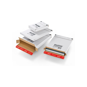ColomPac Versandkarton Kurierpaket 145 x 225 x 34mm Selbstklebeverschluss & Aufreißfaden weiß