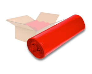LDPE-Müllsäcke 120 L, 700 x 1100 mm, Typ 60 = 32 my, Regenerat rot, 250 Stk.