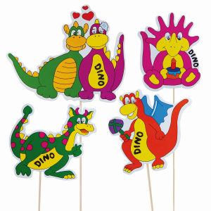 Deko-Picker 'Dino Familie', 21cm, 100 Stk.